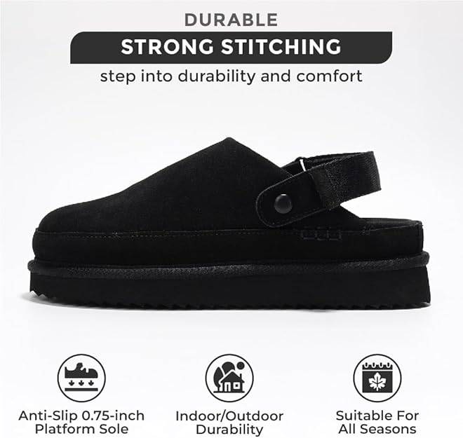Goldstar Genuine Suede Clogs for Women