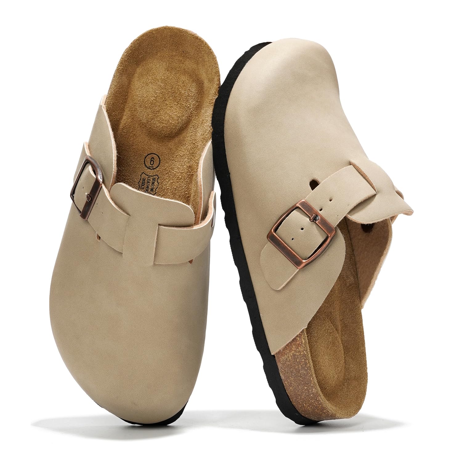 Project Cloud | "Benton Wide" Women’s Footbed Clogs | Genuine Suede | ProjectPlush | Anti-Slip