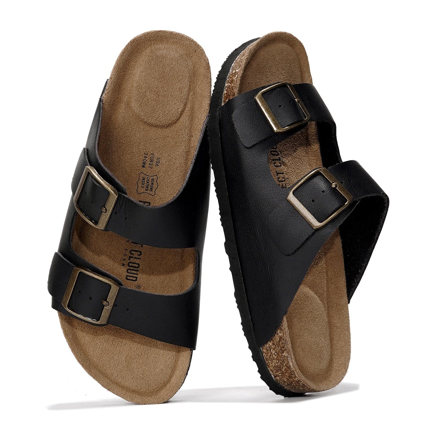 Project Cloud | "Venita" 100% Genuine Leather Sandal- ProjectPlush™ Memory Foam Technology