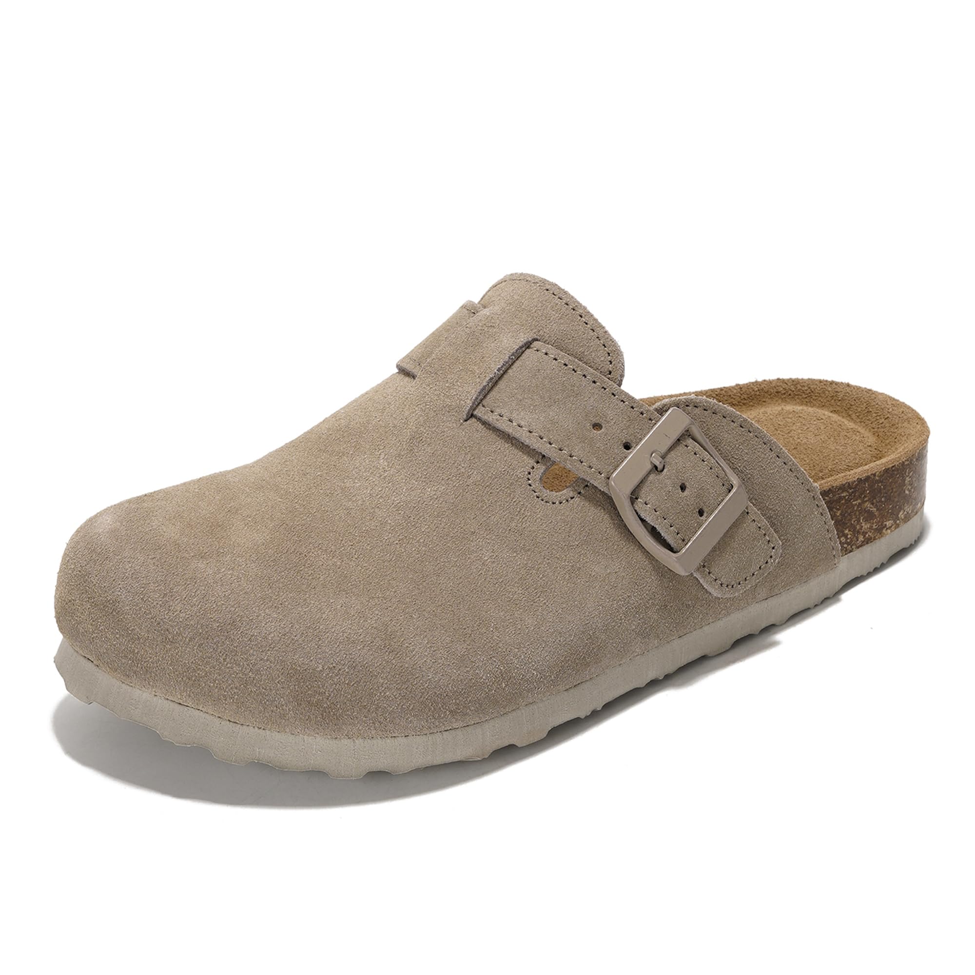 Project Cloud | "Benton Wide" Women’s Footbed Clogs | Genuine Suede | ProjectPlush | Anti-Slip