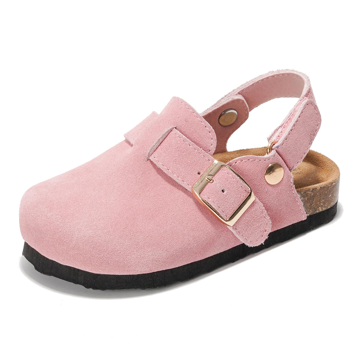 Project Cloud Clogs for kids - Genuine Leather Kids Clogs with Cork Footbed Arch Support - Non-Slip Slippers & Sandals for Boys & Girls (BentonKids)
