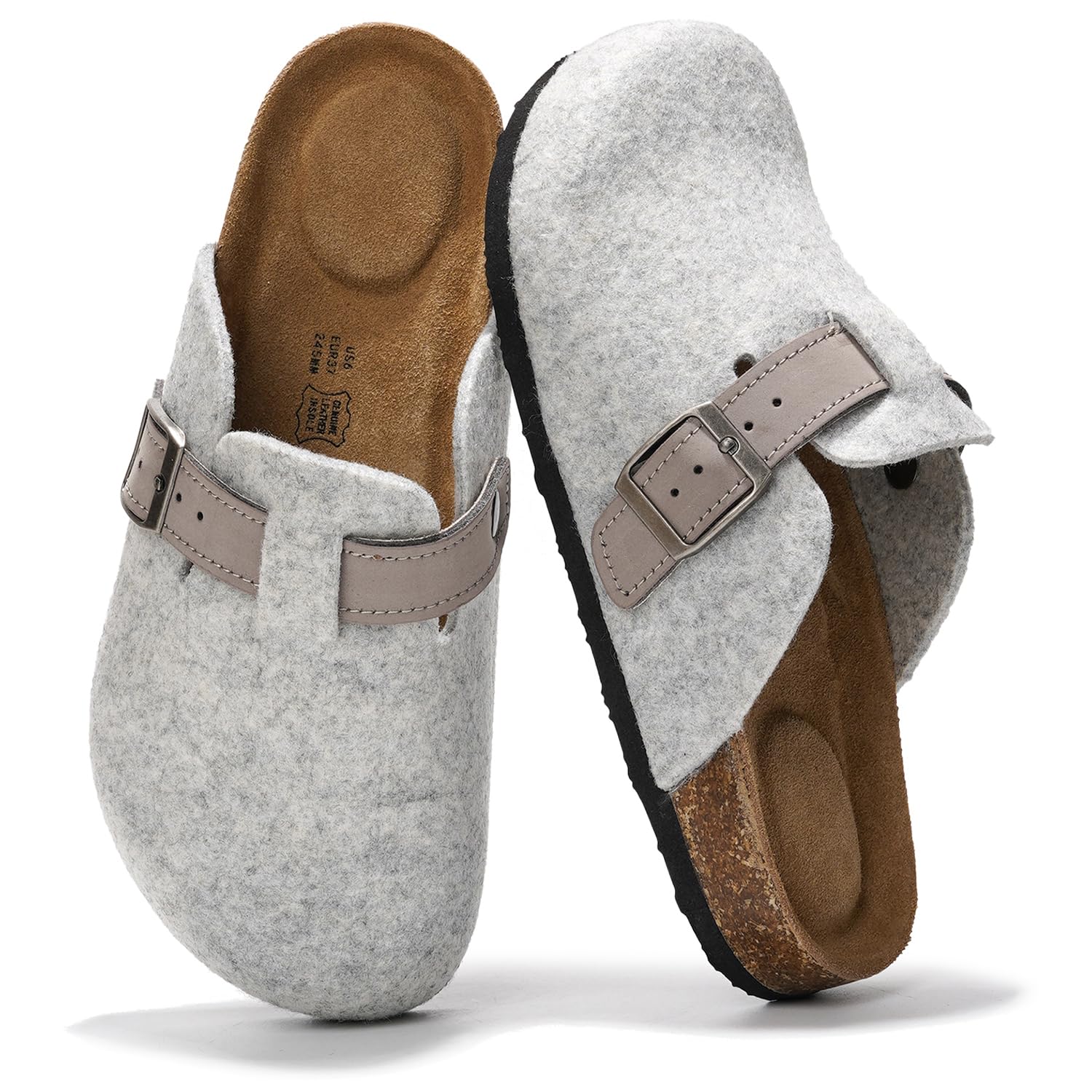 Project Cloud | "Benton Wide" Women’s Footbed Clogs | Genuine Suede | ProjectPlush | Anti-Slip