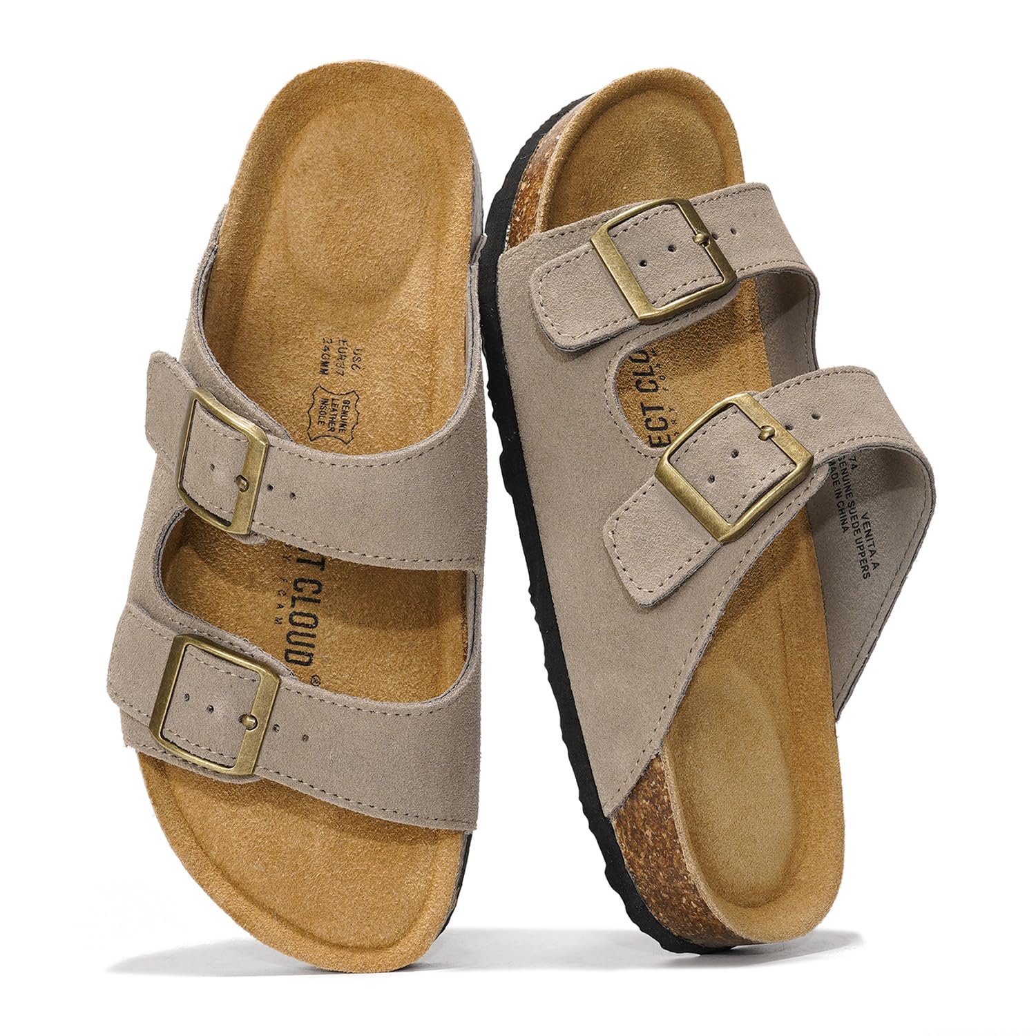 Project Cloud | "Venita" 100% Genuine Leather Sandal- ProjectPlush™ Memory Foam Technology