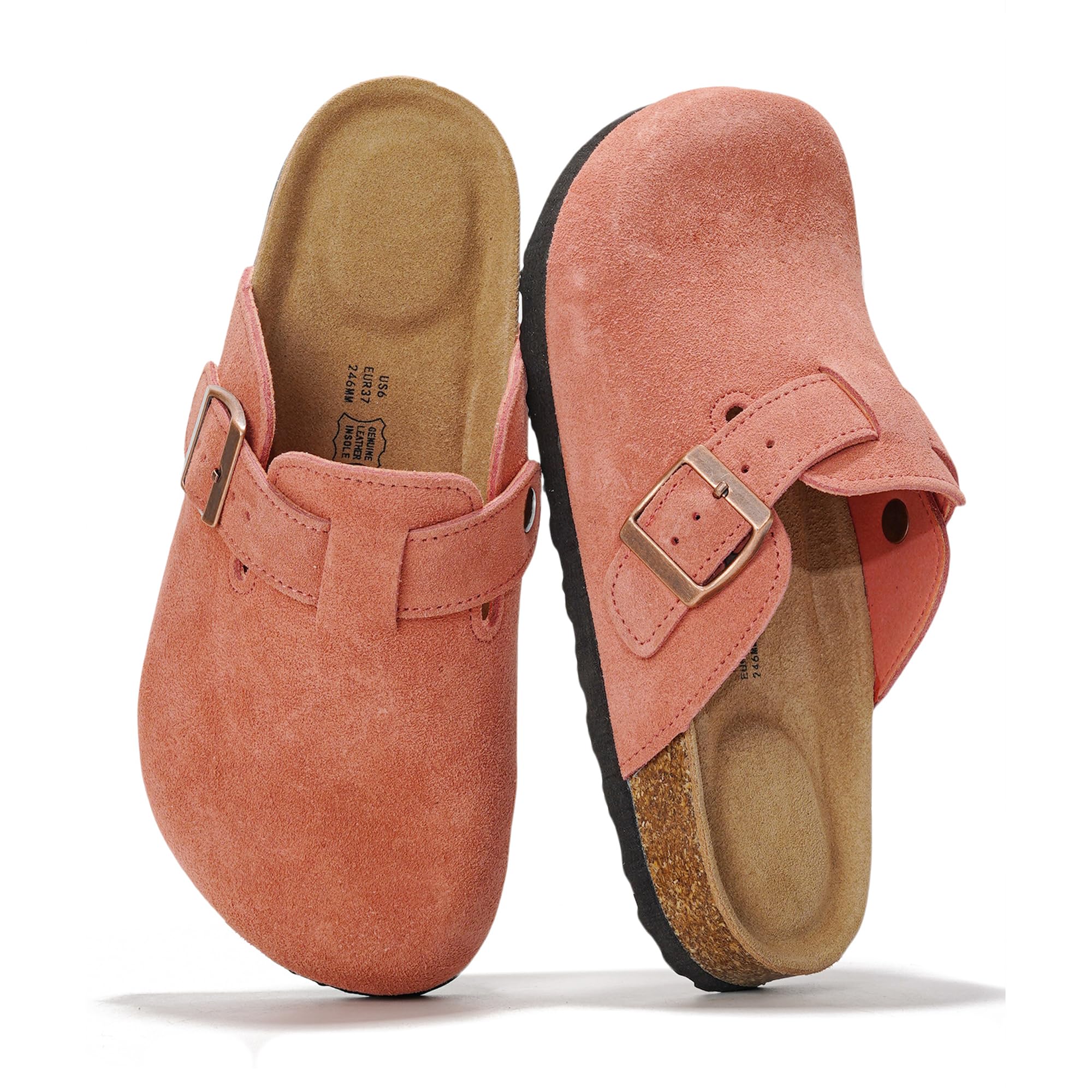 Zuecos de cuero para mujer Benton de Project Cloud: espuma viscoelástica y soporte 