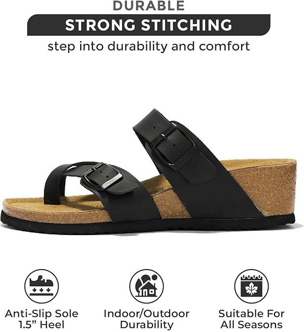 Buckhead - Women's Wedge Sandals: Leather Comfort & Style