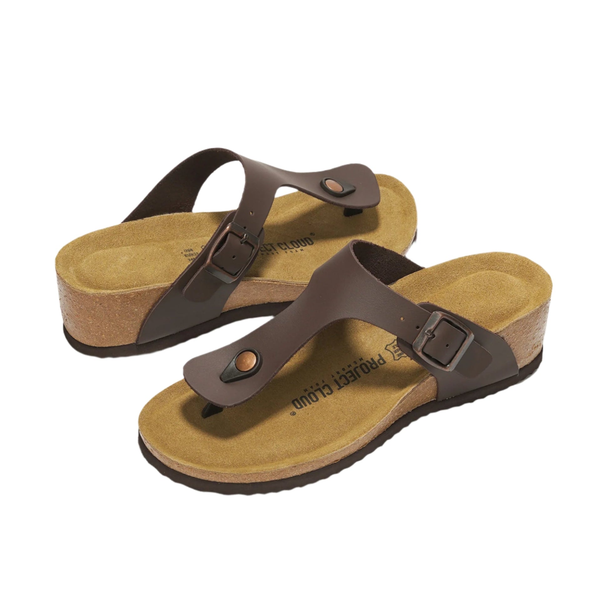 Belize Leather Wedge Sandals by Project Cloud: Leather & Cork Comfort