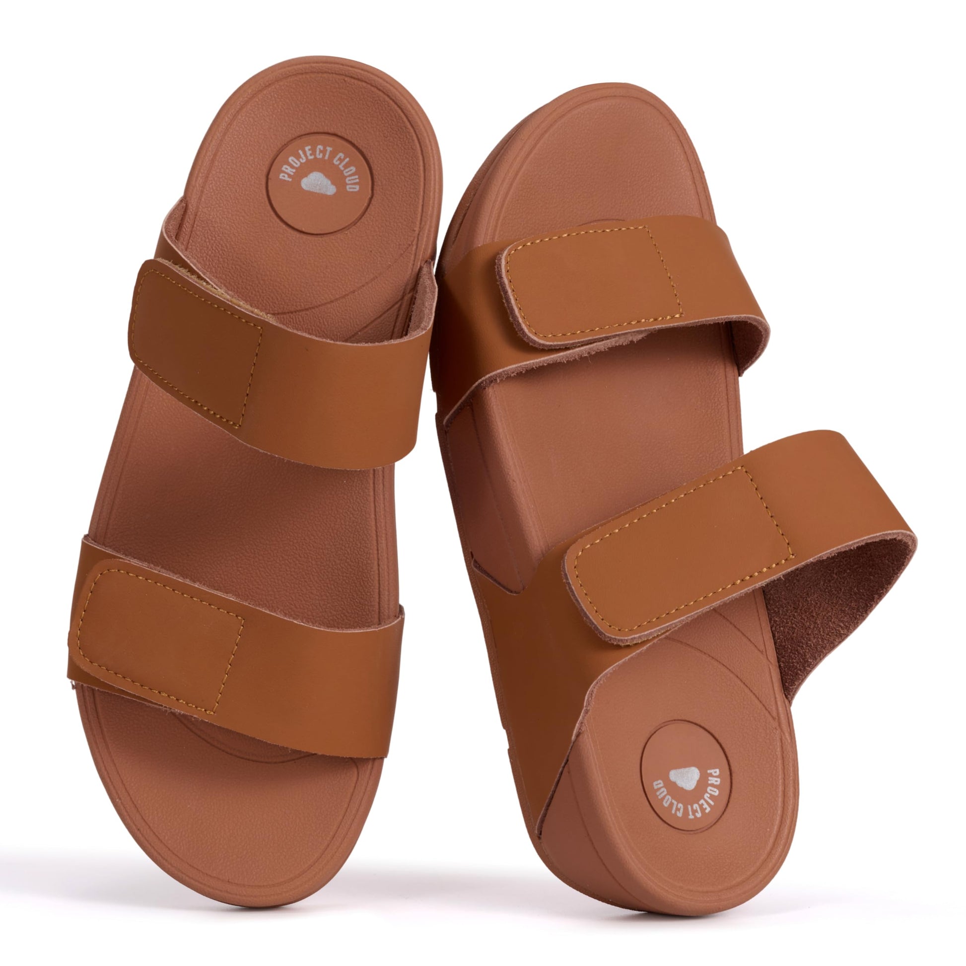 Project Cloud Women's | Genuine Leather Platform Sandals | Adjustable Double Strap | Lightweight | Non-Slip - Adee - Project Cloud - Sandals -Shop Project Cloud premium footwear Now!