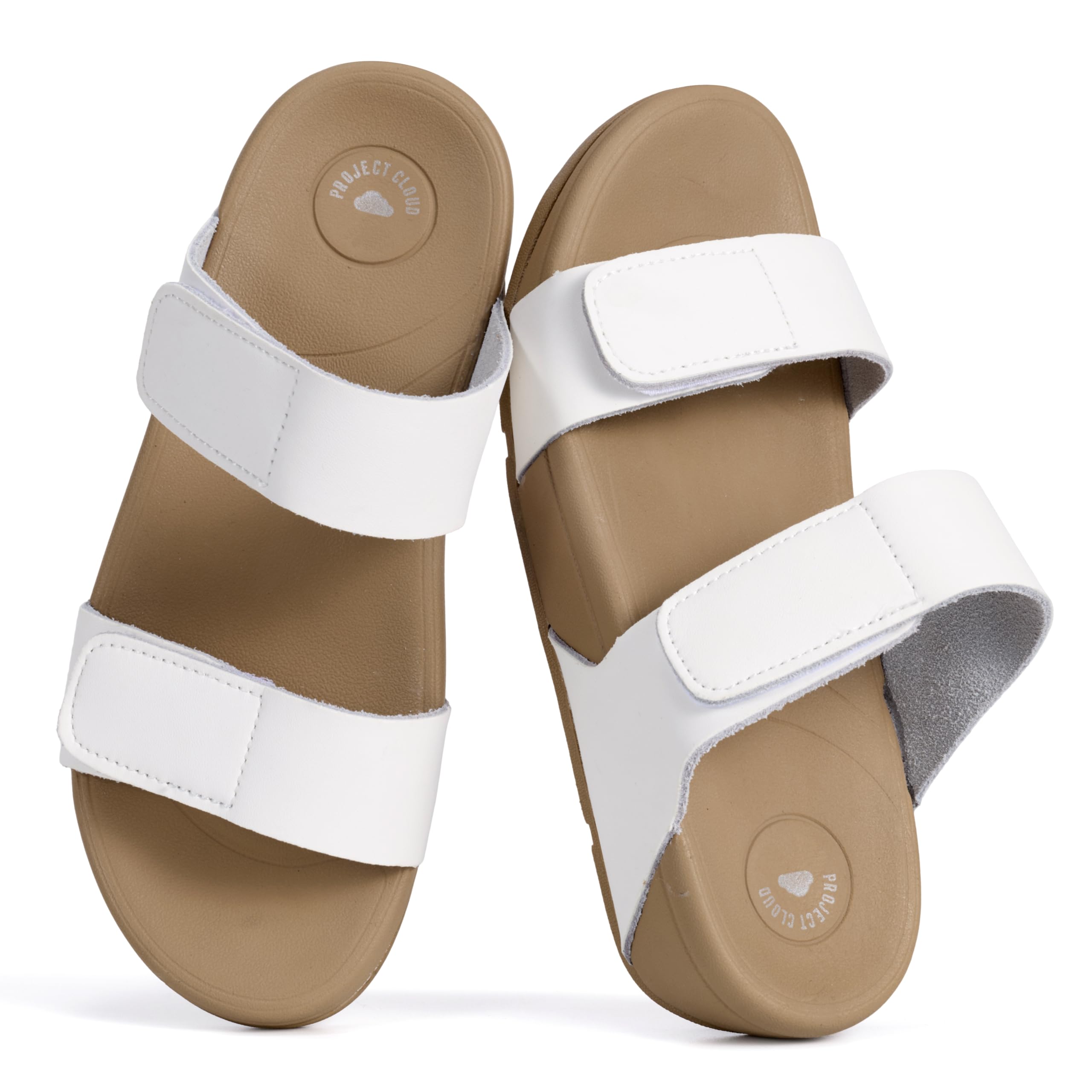 Project Cloud Women's | Genuine Leather Platform Sandals | Adjustable Double Strap | Lightweight | Non-Slip - Adee - Project Cloud - Sandals -Shop Project Cloud premium footwear Now!