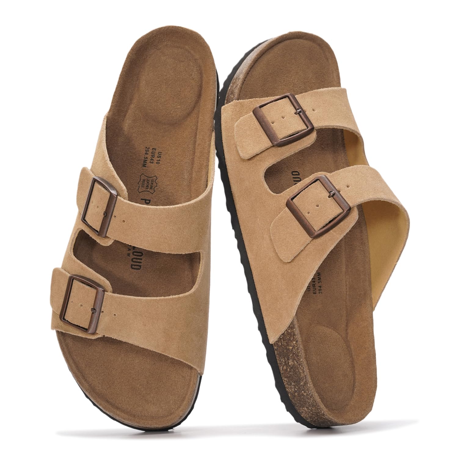 Project Cloud Men's | 100% Genuine Leather Sandals | Memory Foam | Lightweight | Non-Slip - Heritage - Project Cloud - Sandals -Shop Project Cloud premium footwear Now!