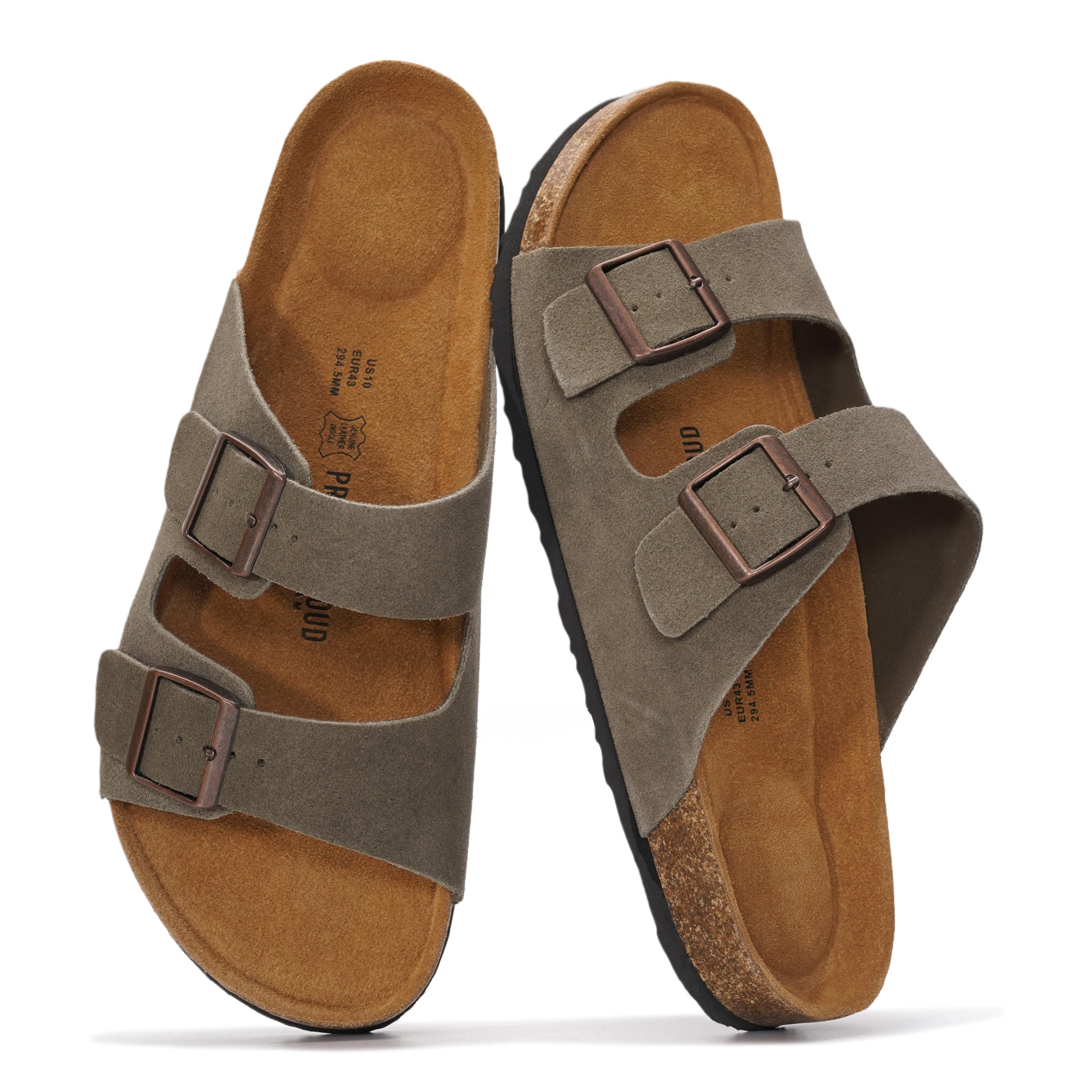 Project Cloud Men's | 100% Genuine Leather Sandals | Memory Foam | Lightweight | Non-Slip - Heritage - Project Cloud - Sandals -Shop Project Cloud premium footwear Now!