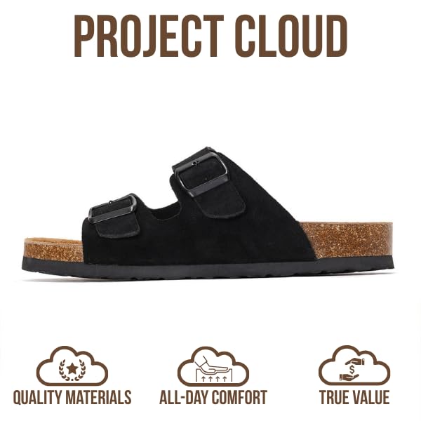 Project Cloud Men's | 100% Genuine Leather Sandals | Memory Foam | Lightweight | Non-Slip - Heritage - Project Cloud - Sandals -Shop Project Cloud premium footwear Now!
