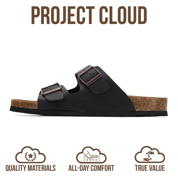 Project Cloud Men's | 100% Genuine Leather Sandals | Memory Foam | Lightweight | Non-Slip - Heritage - Project Cloud - Sandals -Shop Project Cloud premium footwear Now!