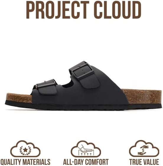 Project Cloud Men's | 100% Genuine Leather Sandals | Memory Foam | Lightweight | Non-Slip - Heritage - Project Cloud - Sandals -Shop Project Cloud premium footwear Now!