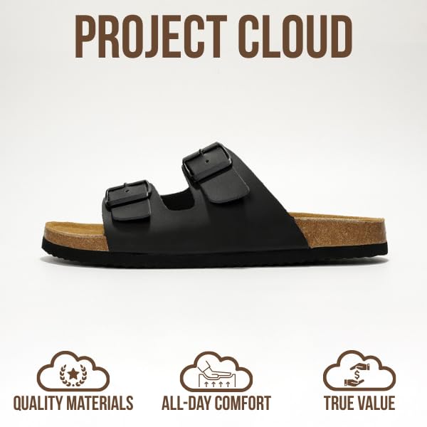 Project Cloud Men's | 100% Genuine Leather Sandals | Memory Foam | Lightweight | Non-Slip - Heritage - Project Cloud - Sandals -Shop Project Cloud premium footwear Now!