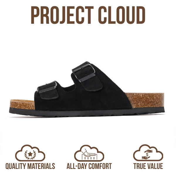 Project Cloud Men's | 100% Genuine Leather Sandals | Memory Foam | Lightweight | Non-Slip - Arizona Mens
