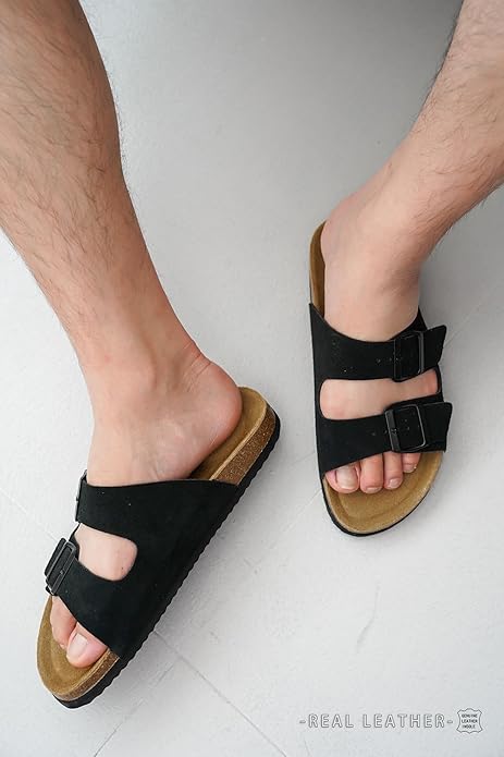 Project Cloud Men's | 100% Genuine Leather Sandals | Memory Foam | Lightweight | Non-Slip - Arizona Mens