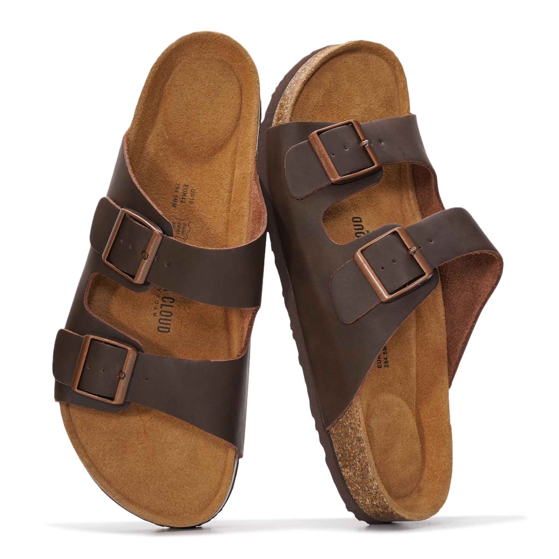 Project Cloud Men's | 100% Genuine Leather Sandals | Memory Foam | Lightweight | Non-Slip - Heritage - Project Cloud - Sandals -Shop Project Cloud premium footwear Now!