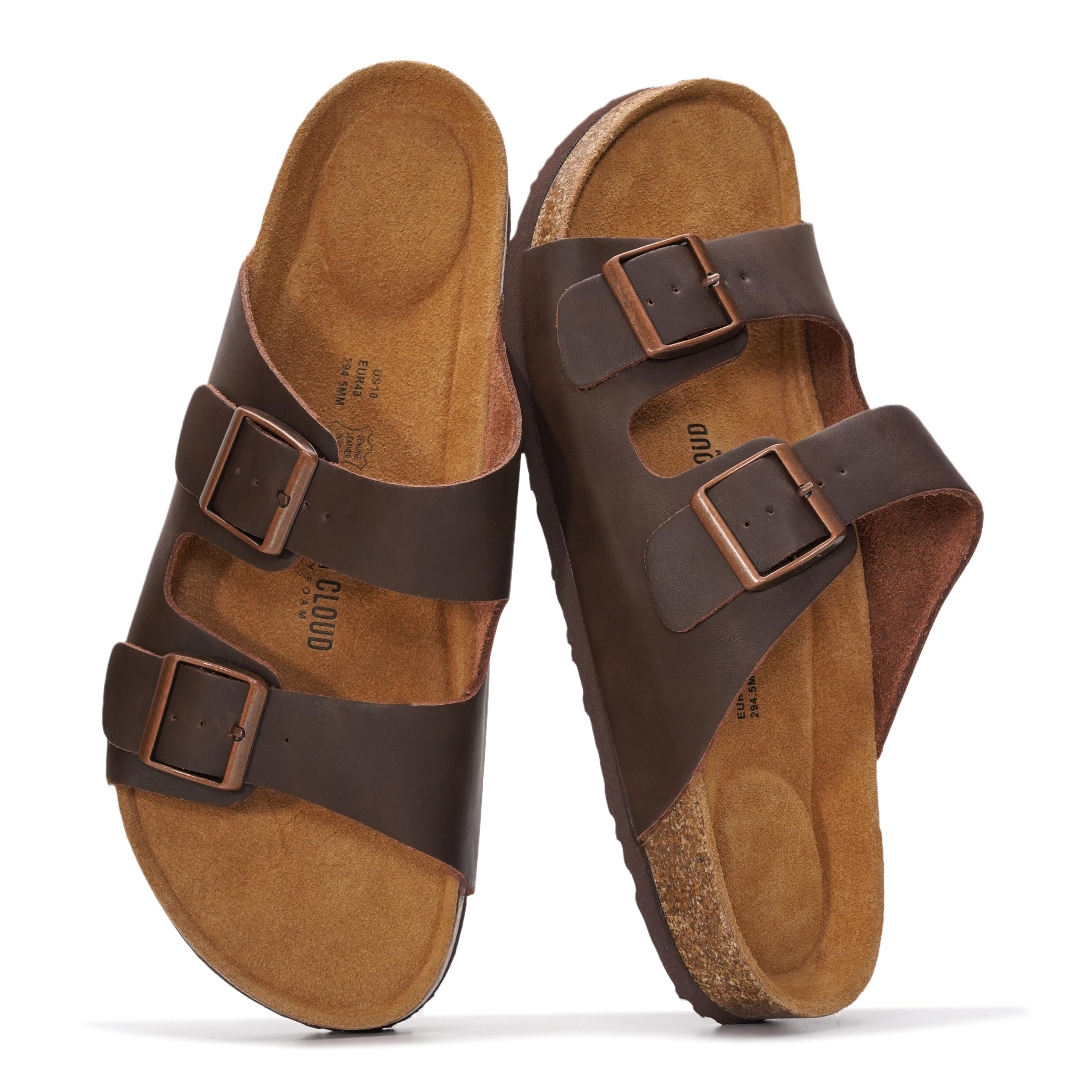 Project Cloud Men's | 100% Genuine Leather Sandals | Memory Foam | Lightweight | Non-Slip - Heritage - Project Cloud - Sandals -Shop Project Cloud premium footwear Now!