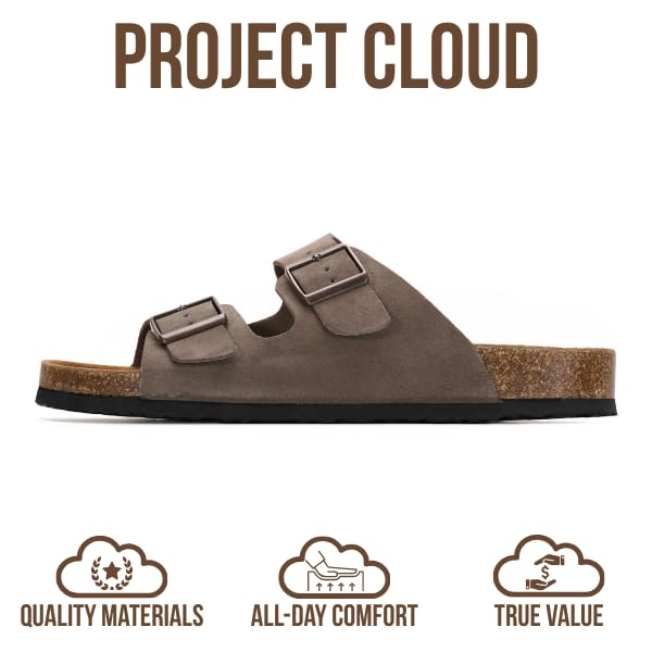 Project Cloud Men's | 100% Genuine Leather Sandals | Memory Foam | Lightweight | Non-Slip - Heritage - Project Cloud - Sandals -Shop Project Cloud premium footwear Now!