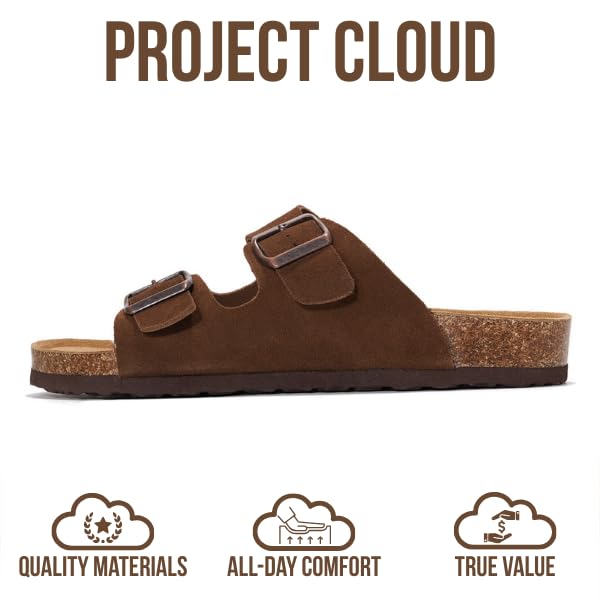 Project Cloud Men's | 100% Genuine Leather Sandals | Memory Foam | Lightweight | Non-Slip - Heritage - Project Cloud - Sandals -Shop Project Cloud premium footwear Now!