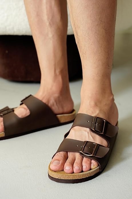 Project Cloud Men's | 100% Genuine Leather Sandals | Memory Foam | Lightweight | Non-Slip - Arizona Mens