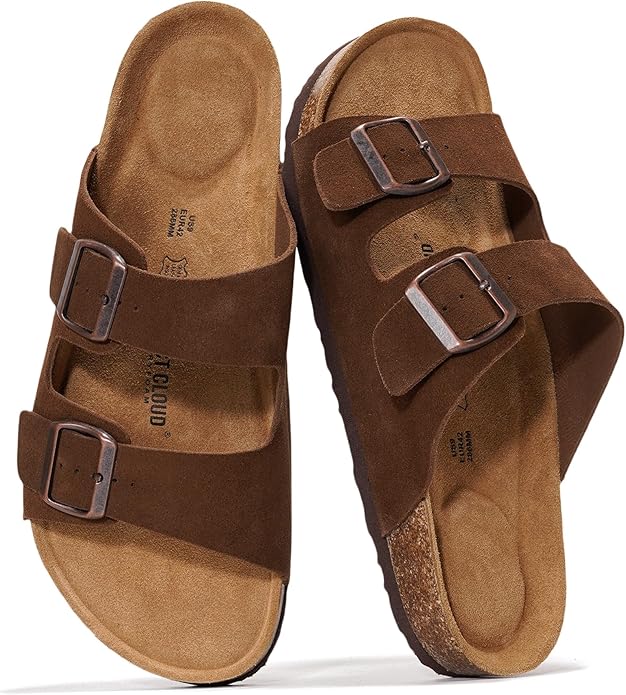 Project Cloud Men's | 100% Genuine Leather Sandals | Memory Foam | Lightweight | Non-Slip - Arizona Mens