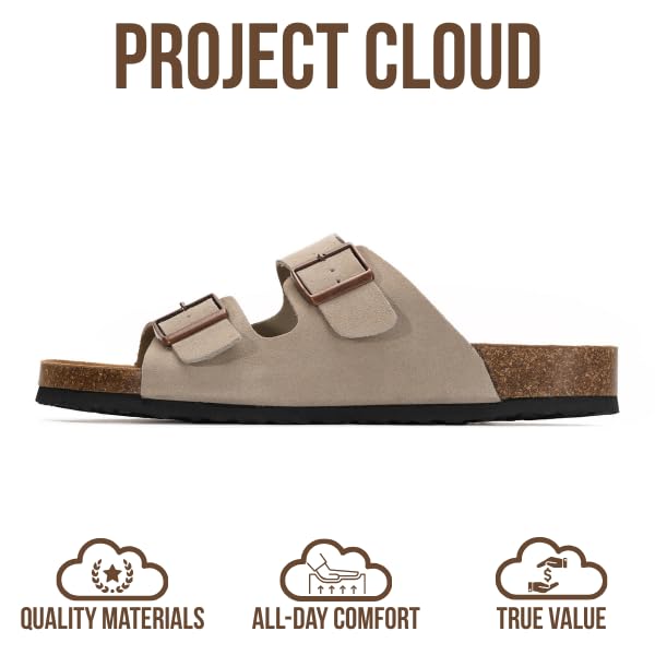 Project Cloud Men's | 100% Genuine Leather Sandals | Memory Foam | Lightweight | Non-Slip - Heritage - Project Cloud - Sandals -Shop Project Cloud premium footwear Now!