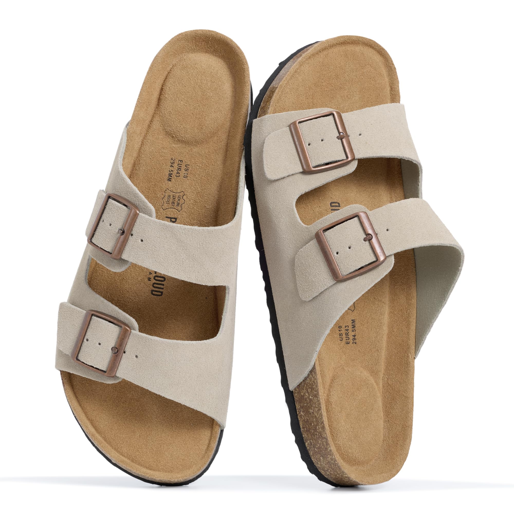 Project Cloud Men's | 100% Genuine Leather Sandals | Memory Foam | Lightweight | Non-Slip - Heritage - Project Cloud - Sandals -Shop Project Cloud premium footwear Now!
