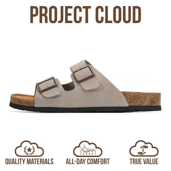 Project Cloud Men's | 100% Genuine Leather Sandals | Memory Foam | Lightweight | Non-Slip - Heritage - Project Cloud - Sandals -Shop Project Cloud premium footwear Now!
