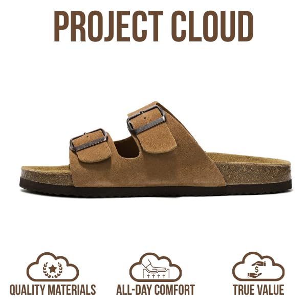 Project Cloud Men's | 100% Genuine Leather Sandals | Memory Foam | Lightweight | Non-Slip - Heritage - Project Cloud - Sandals -Shop Project Cloud premium footwear Now!
