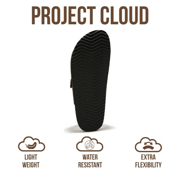 Project Cloud Men's | 100% Genuine Leather Sandals | Memory Foam | Lightweight | Non-Slip - Heritage - Project Cloud - Sandals -Shop Project Cloud premium footwear Now!