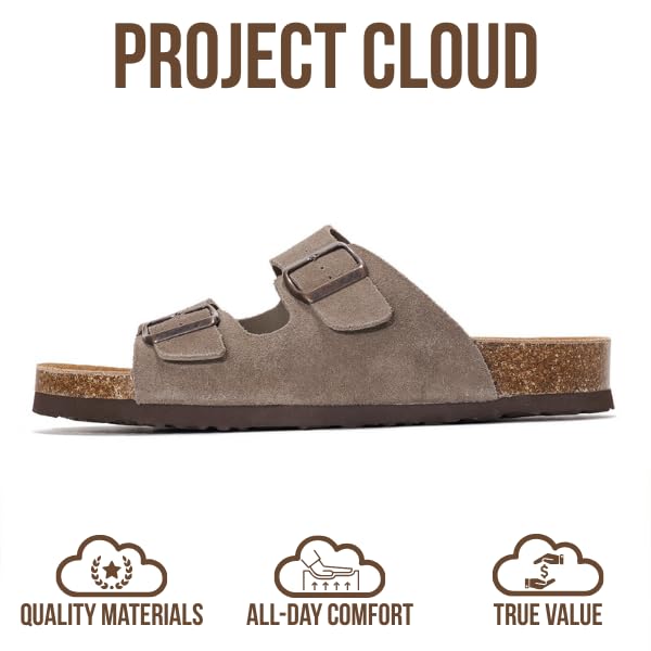 Project Cloud Men's | 100% Genuine Leather Sandals | Memory Foam | Lightweight | Non-Slip - Arizona Mens