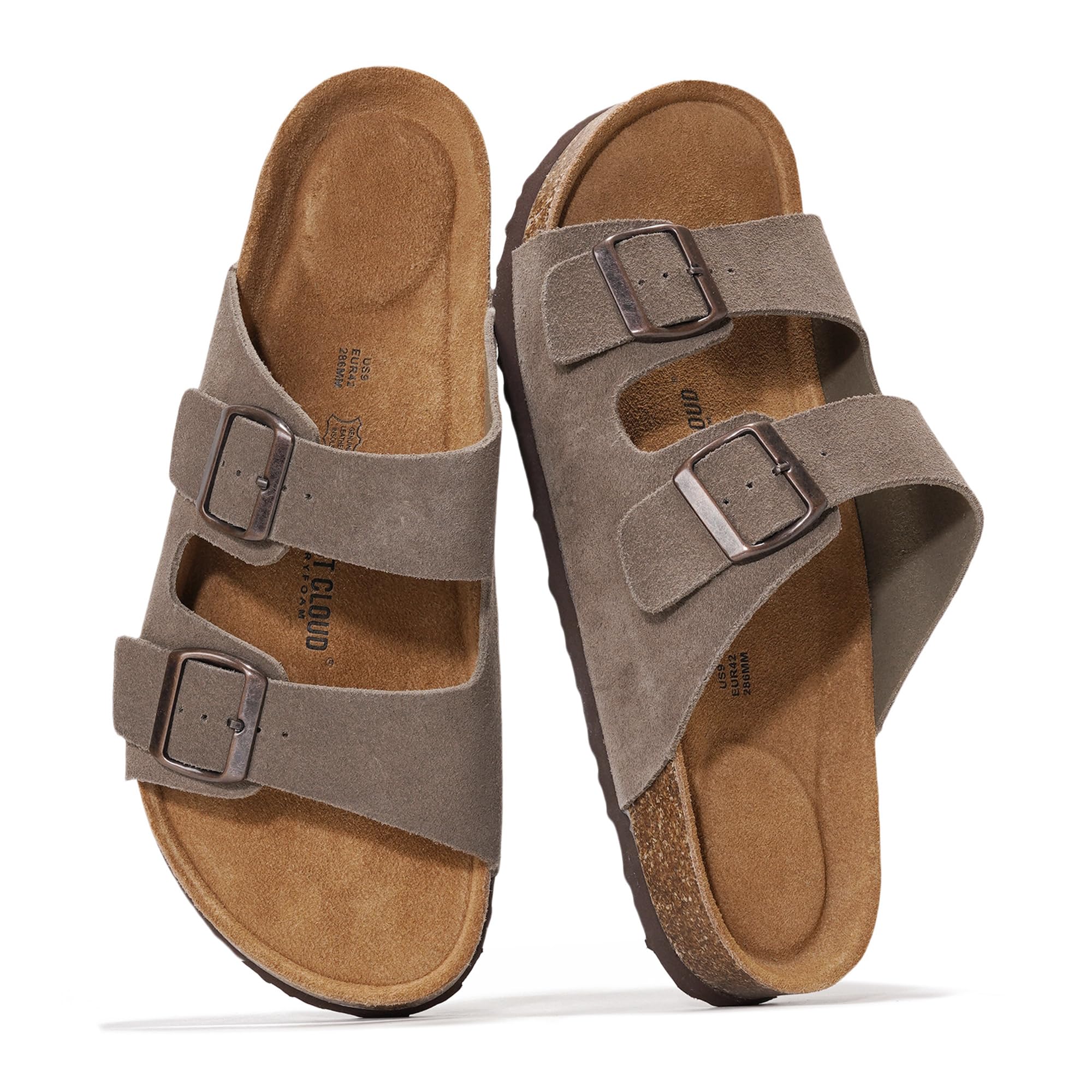 Project Cloud Men's | 100% Genuine Leather Sandals | Memory Foam | Lightweight | Non-Slip - Arizona Mens