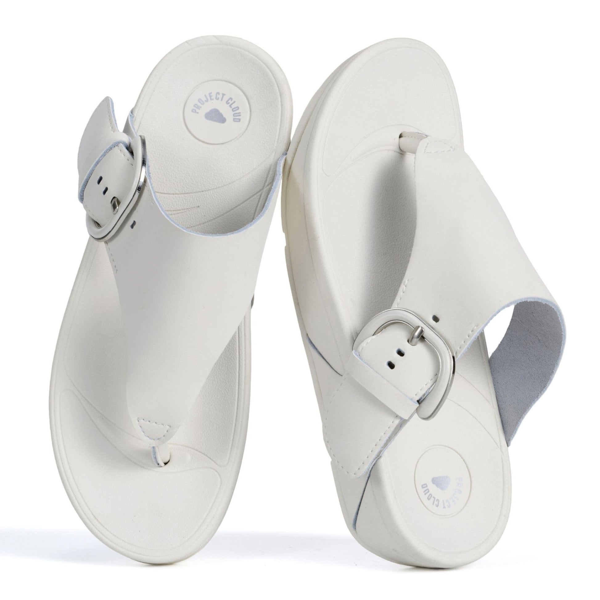 Project Cloud Women's | Leather Thong Sandals | Adjustable Buckle | Plush and Soft Insole | Lightweight | Non-Slip - Arlee Buckle - Project Cloud - Sandals -Shop Project Cloud premium footwear Now!