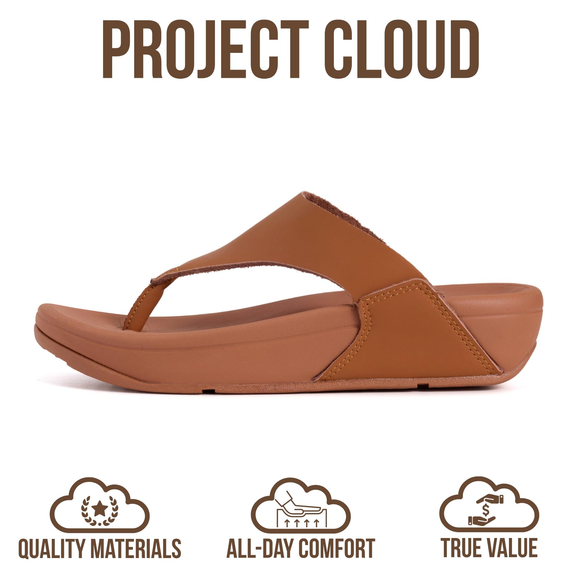Project Cloud Women's | Genuine Leather Thong Flip Flops | Plush and Soft Insole | Lightweight | Non-Slip - Arlo - Project Cloud - Sandals -Shop Project Cloud premium footwear Now!