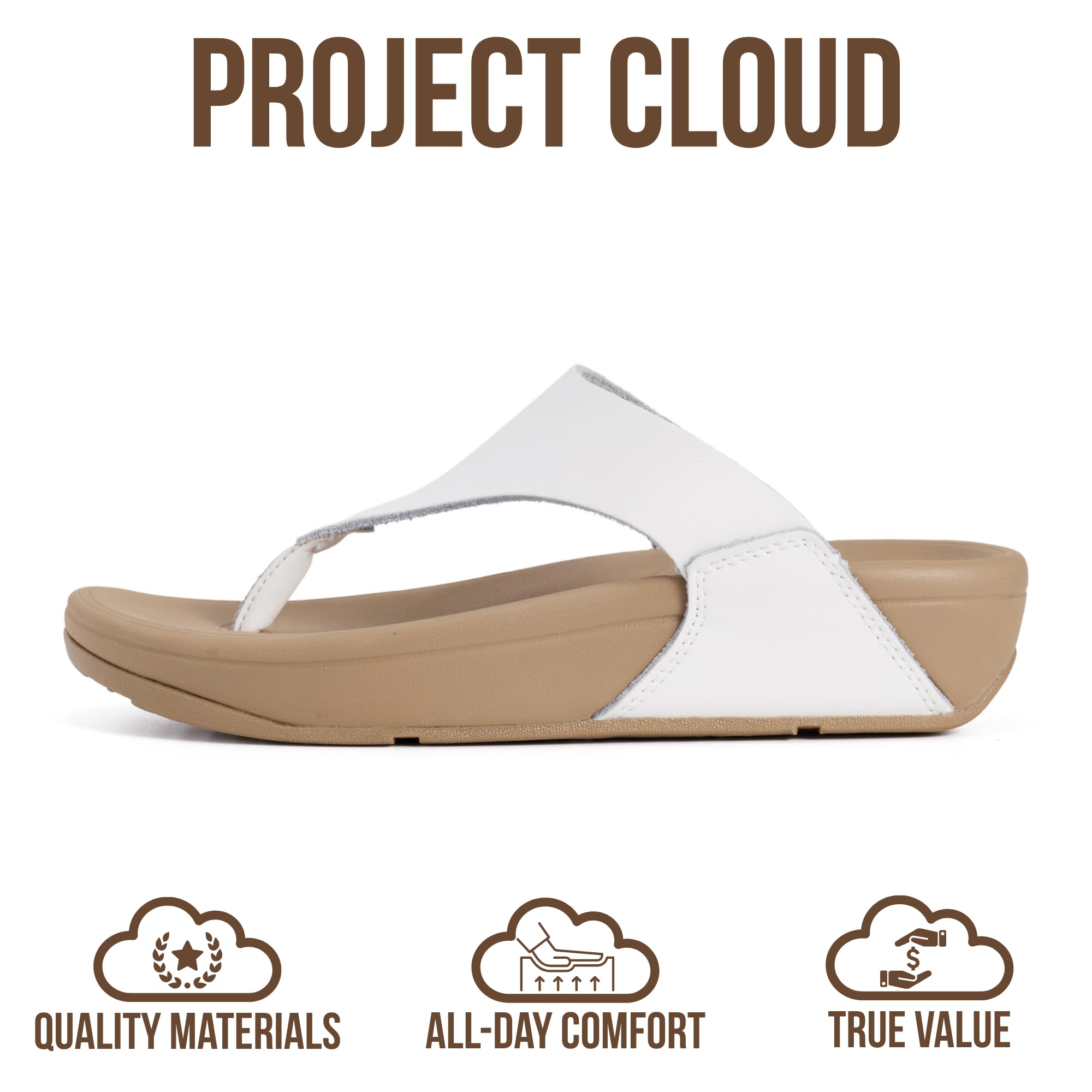 Project Cloud Women's | Genuine Leather Thong Flip Flops | Plush and Soft Insole | Lightweight | Non-Slip - Arlo - Project Cloud - Sandals -Shop Project Cloud premium footwear Now!
