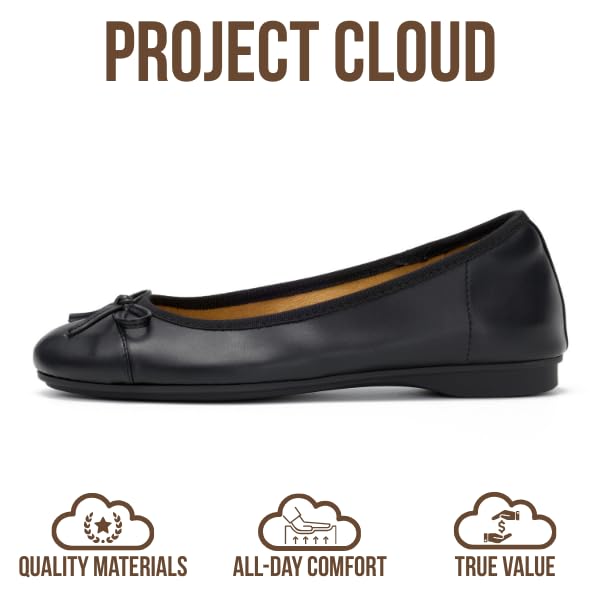 Project Cloud Women's | 100% Genuine Leather Womens Ballet Flats | Memory Foam | Lightweight | Non-Slip - Ashley - Project Cloud - Sandals -Shop Project Cloud premium footwear Now!