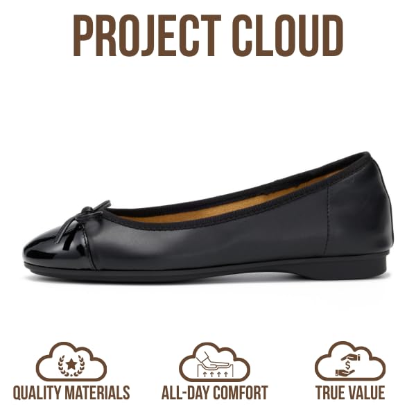 Project Cloud Women's | 100% Genuine Leather Womens Ballet Flats | Memory Foam | Lightweight | Non-Slip - Ashley - Project Cloud - Sandals -Shop Project Cloud premium footwear Now!