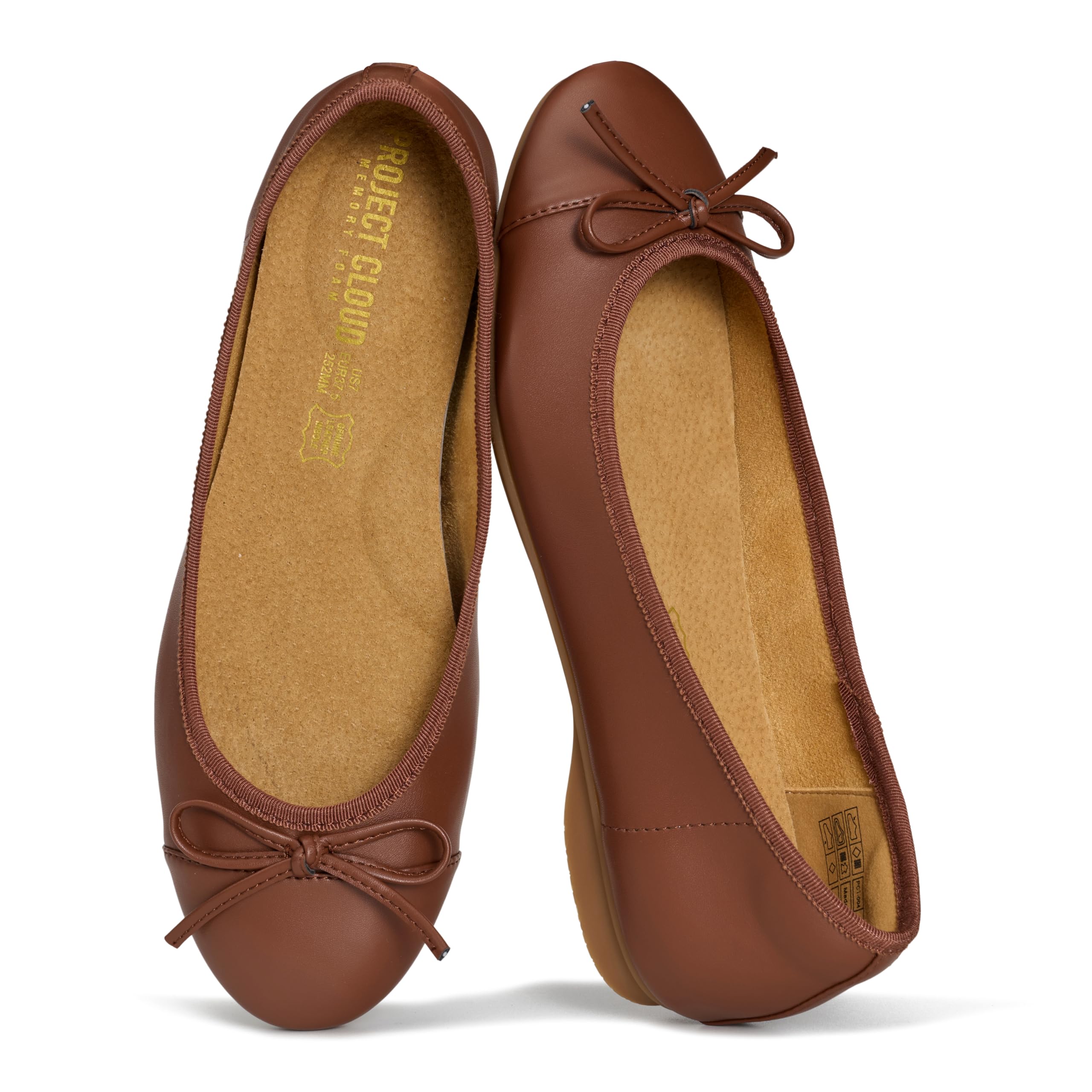Women's Leather Ballet Flats | Memory Foam Comfort