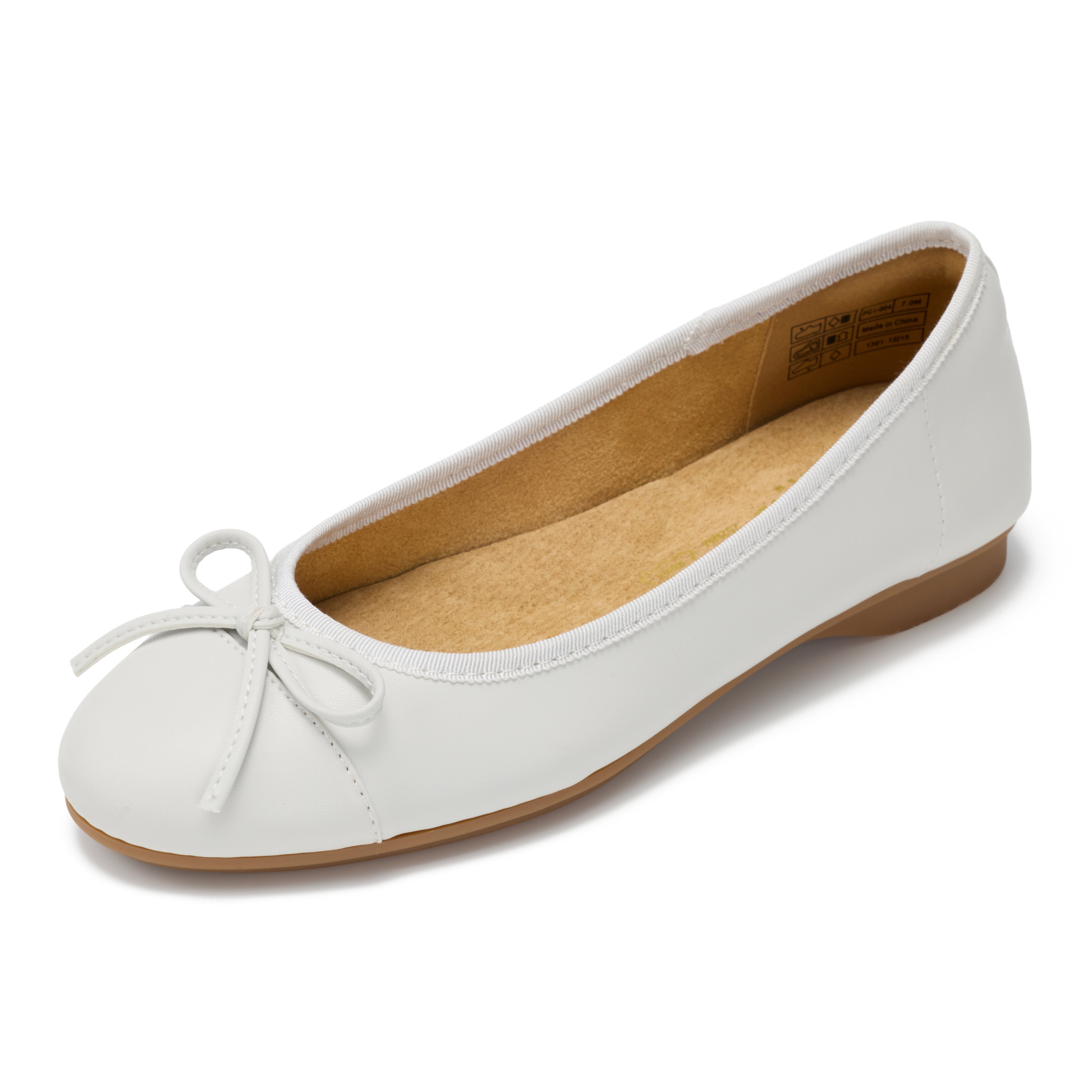 Women's Leather Ballet Flats | Memory Foam Comfort | Project Cloud