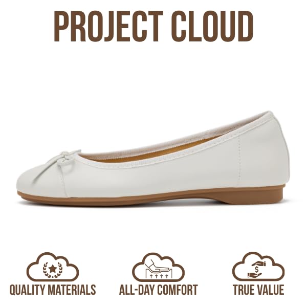 Project Cloud Women's | 100% Genuine Leather Womens Ballet Flats | Memory Foam | Lightweight | Non-Slip - Ashley - Project Cloud - Sandals -Shop Project Cloud premium footwear Now!