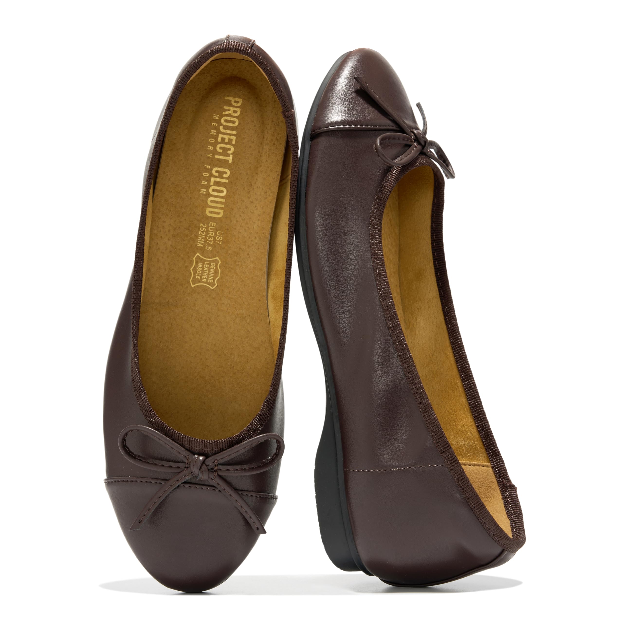 Project Cloud Women's | Genuine Leather Insole Womens Ballet Flats | Memory Foam | Lightweight | Non-Slip - Ashley