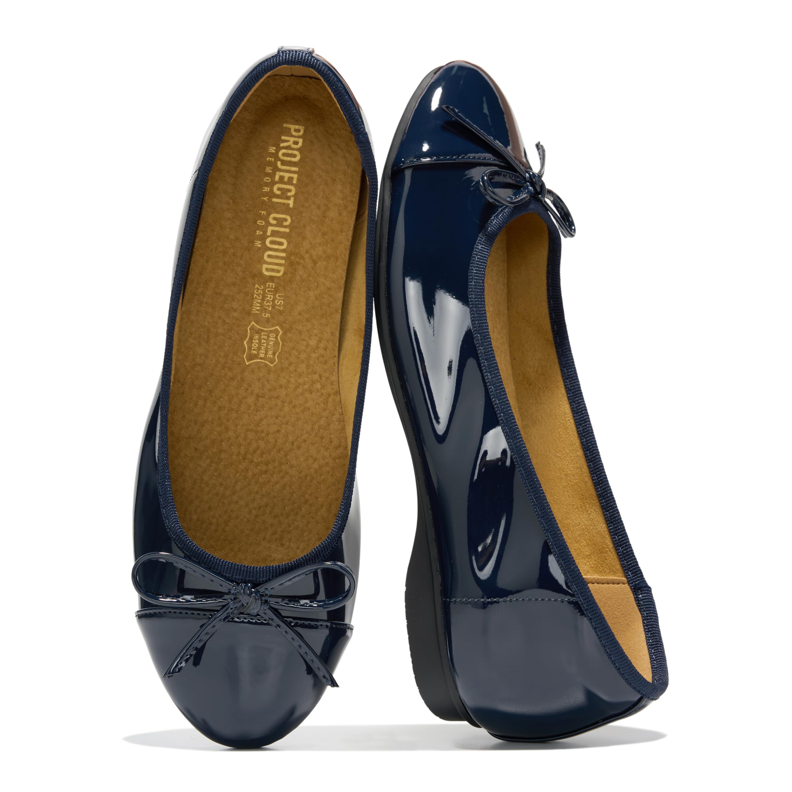 Project Cloud Women's | Genuine Leather Insole Womens Ballet Flats | Memory Foam | Lightweight | Non-Slip - Ashley