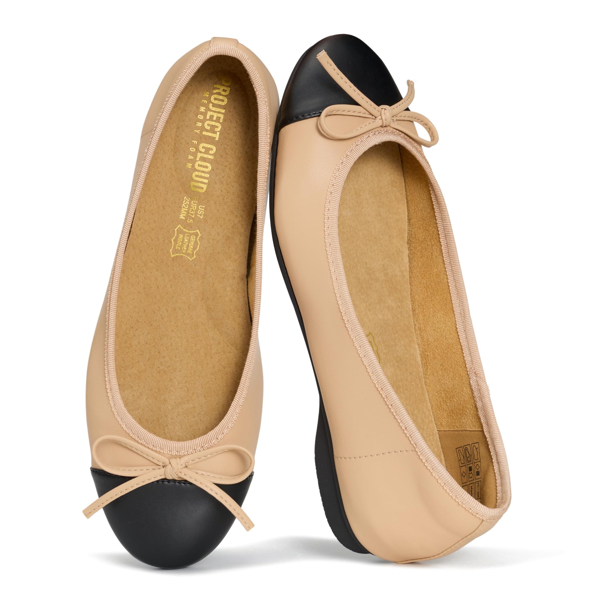 Project Cloud Women's | 100% Genuine Leather Womens Ballet Flats | Memory Foam | Lightweight | Non-Slip - Ashley - Project Cloud - Sandals -Shop Project Cloud premium footwear Now!