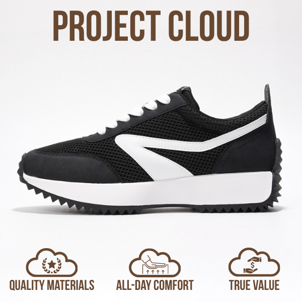 Project Cloud | "Balinda" Fashion Sneakers for Women | Lace-Up | Memory Foam | Lightweight | Non-Slip
