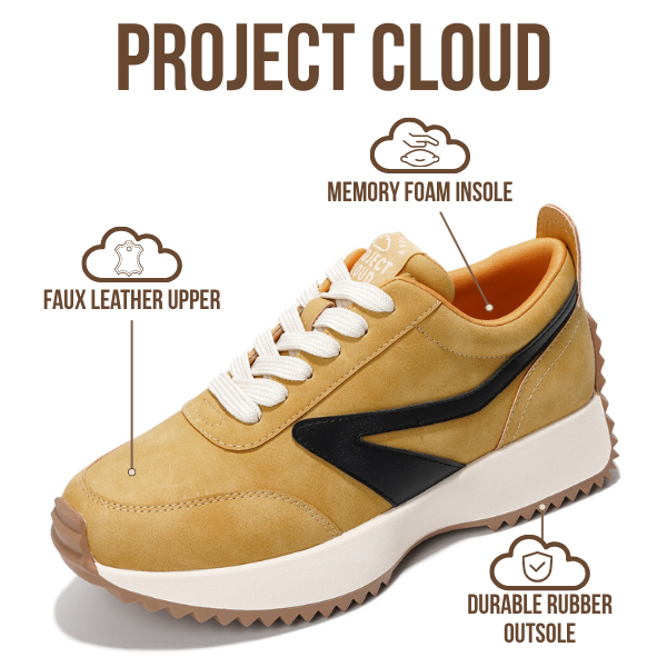 Project Cloud | "Balinda" Fashion Sneakers for Women | Lace-Up | Memory Foam | Lightweight | Non-Slip