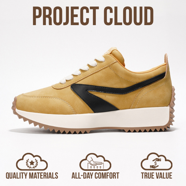 Project Cloud | "Balinda" Fashion Sneakers for Women | Lace-Up | Memory Foam | Lightweight | Non-Slip