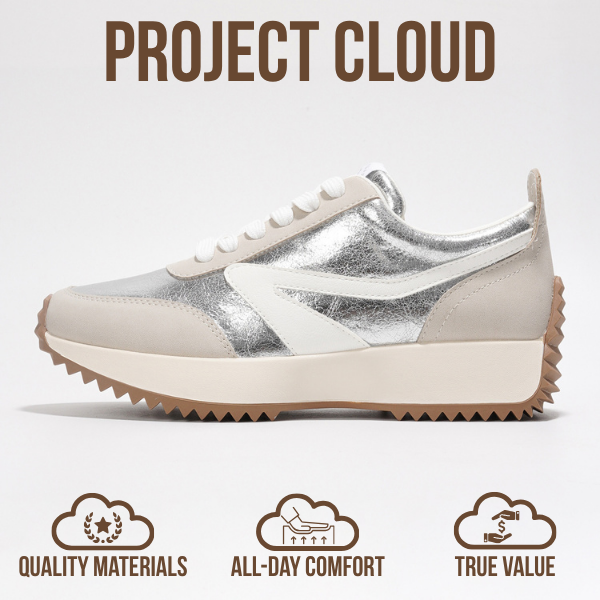Project Cloud | "Balinda" Fashion Sneakers for Women | Lace-Up | Memory Foam | Lightweight | Non-Slip