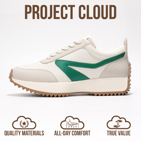 Project Cloud | "Balinda" Fashion Sneakers for Women | Lace-Up | Memory Foam | Lightweight | Non-Slip