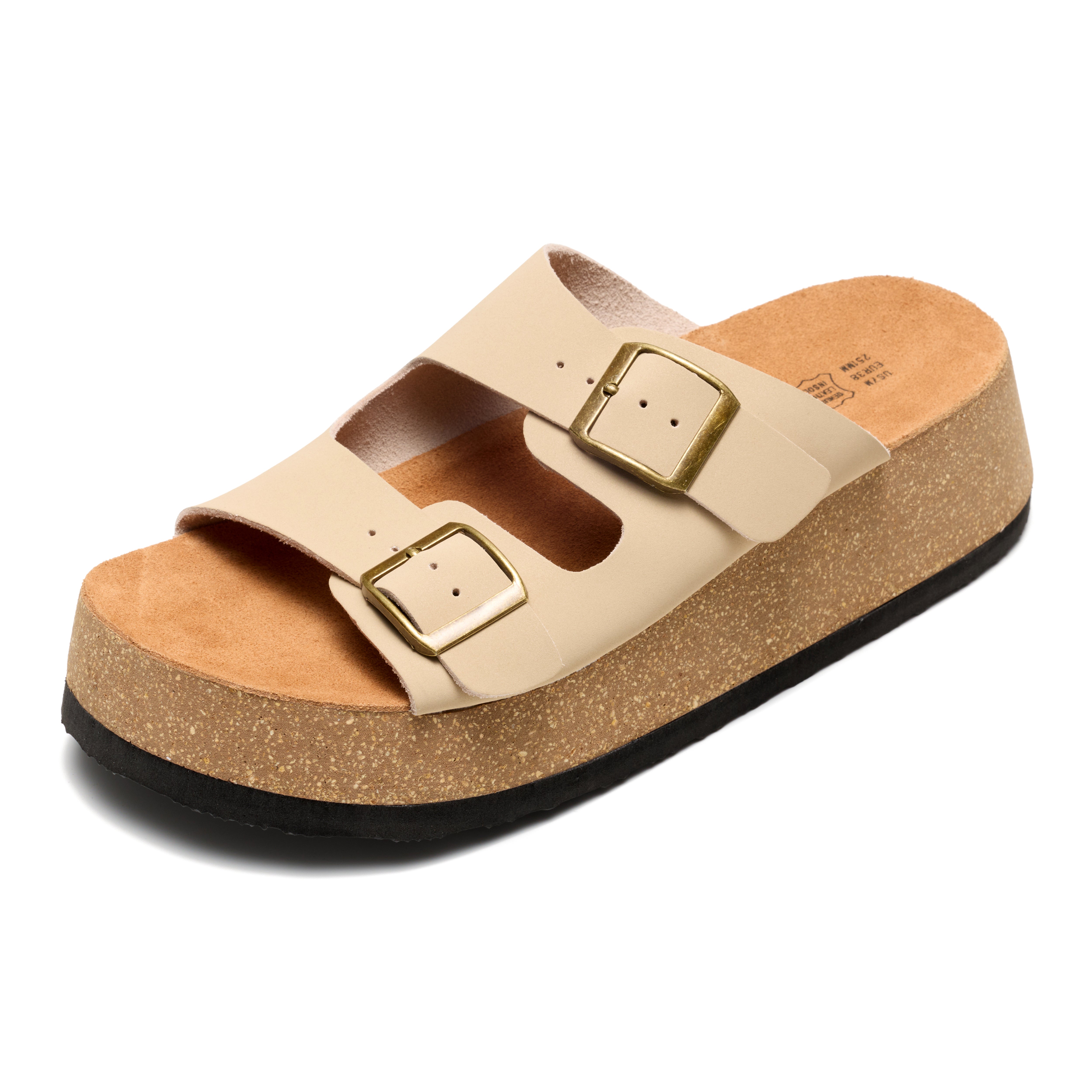 100% Genuine Leather Platform Sandals for Women | Plush & Soft